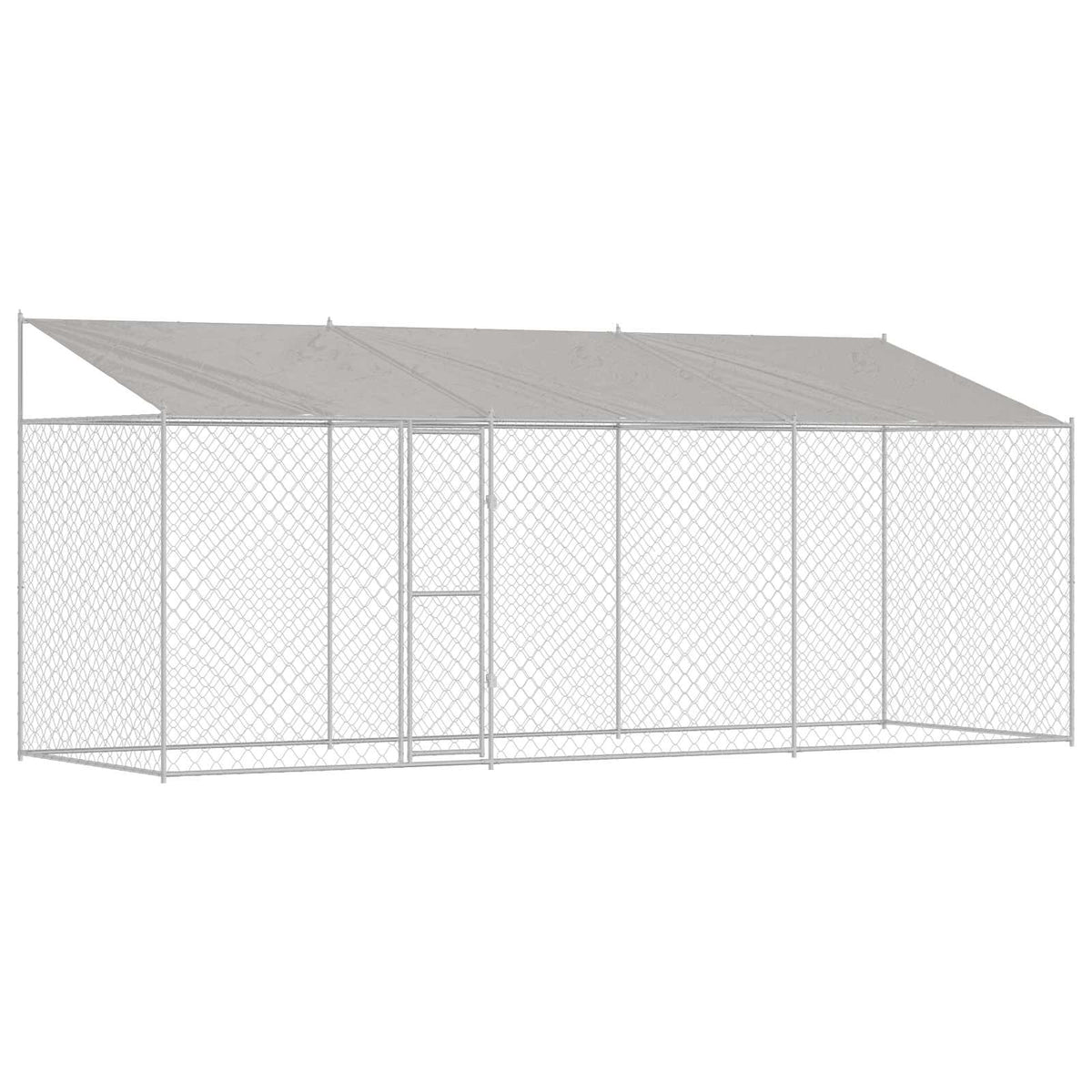 Cage Pour Chien Avec Toit Argenté 600 X 200 X 256 Cm