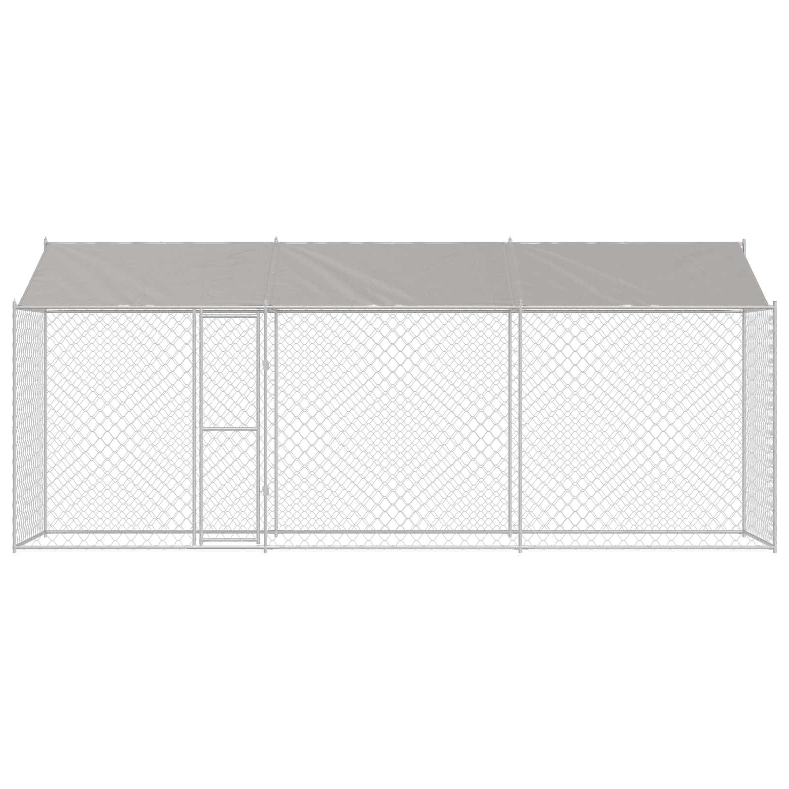 Cage Pour Chien Avec Toit Argenté 600 X 200 X 256 Cm