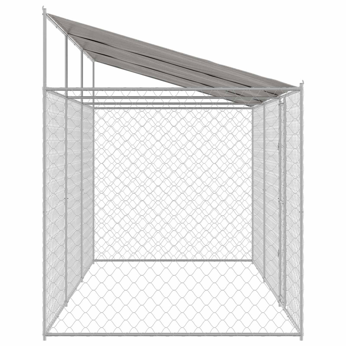Cage Pour Chien Avec Toit Argenté 600 X 200 X 256 Cm