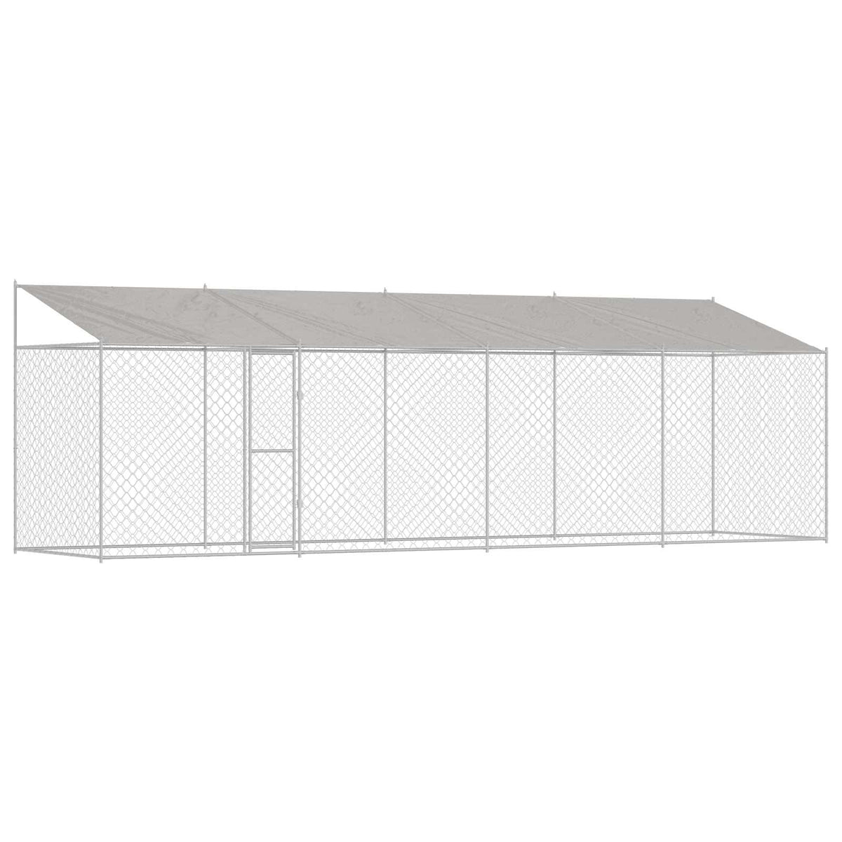 Cage Pour Chien Avec Toit Argenté 800 X 200 X 256 Cm