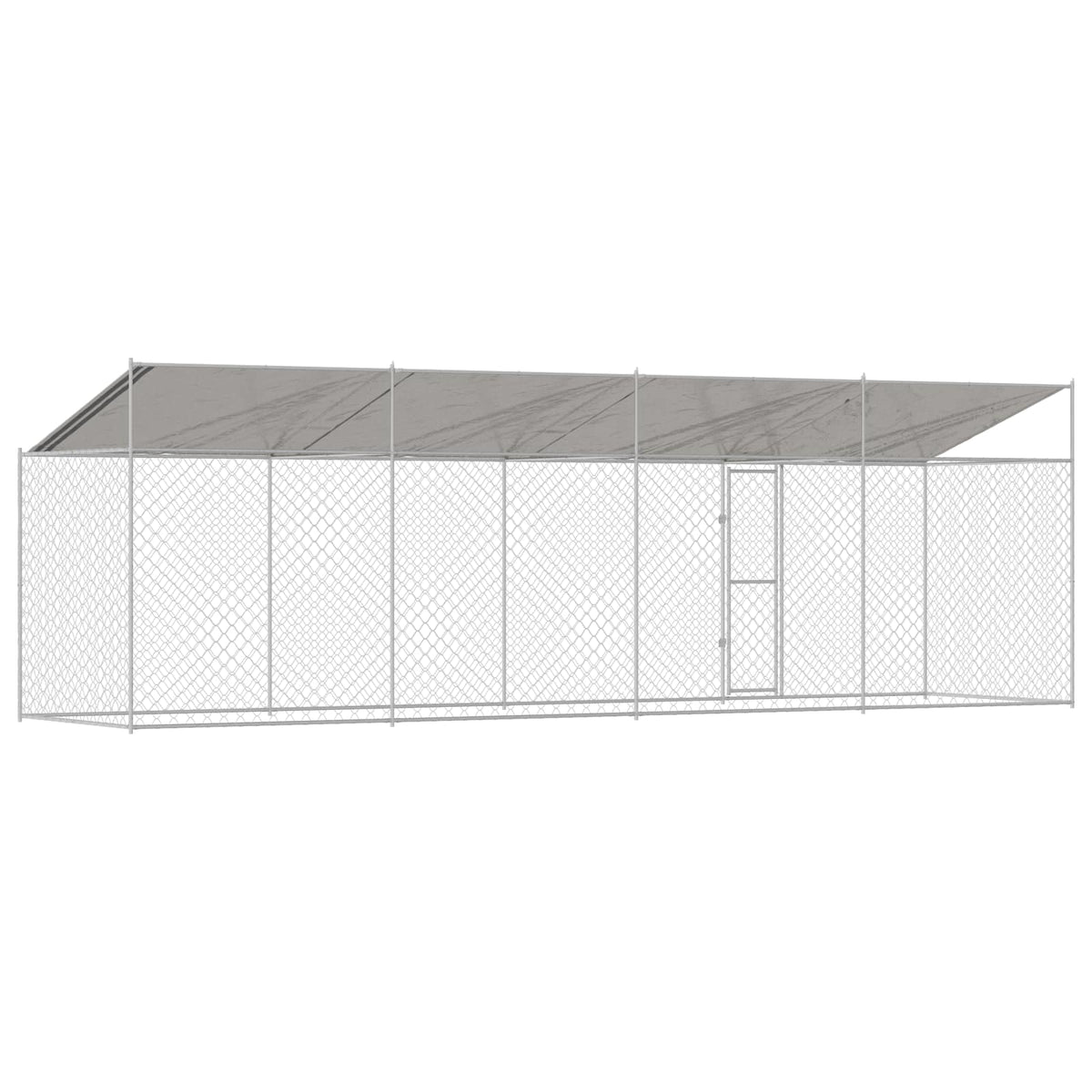 Cage Pour Chien Avec Toit Argenté 800 X 200 X 256 Cm