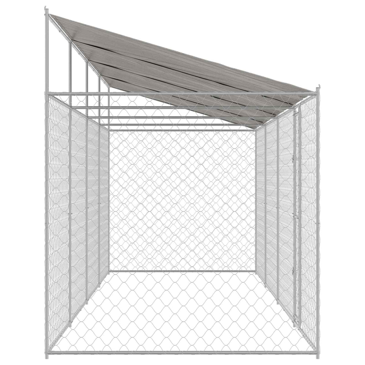 Cage Pour Chien Avec Toit Argenté 800 X 200 X 256 Cm