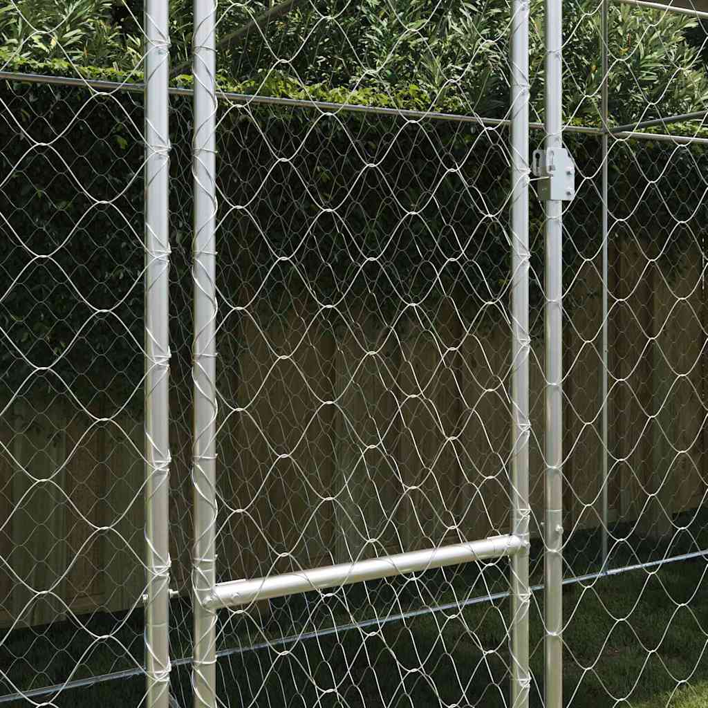 Cage Pour Chien Avec Toit Argenté 600 X 200 X 256 Cm