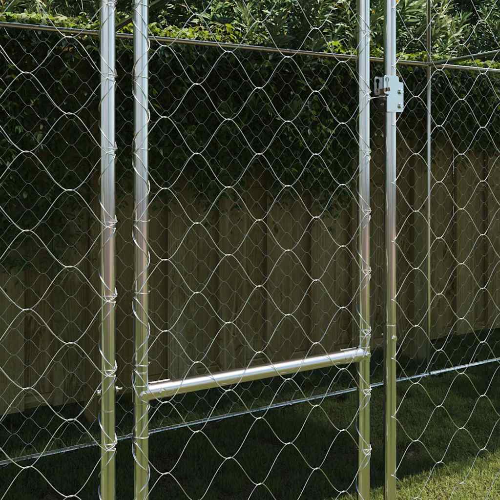 Cage Pour Chien Avec Toit Argenté 800 X 200 X 256 Cm