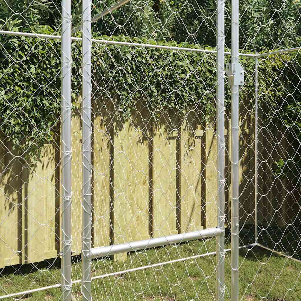 Cage Pour Chien Argenté 400 X 200 X 200 Cm Acier Galvanisé