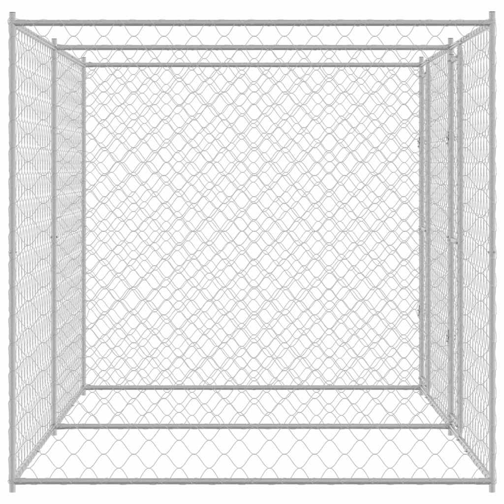 Cage Pour Chien Argenté 400 X 200 X 200 Cm Acier Galvanisé