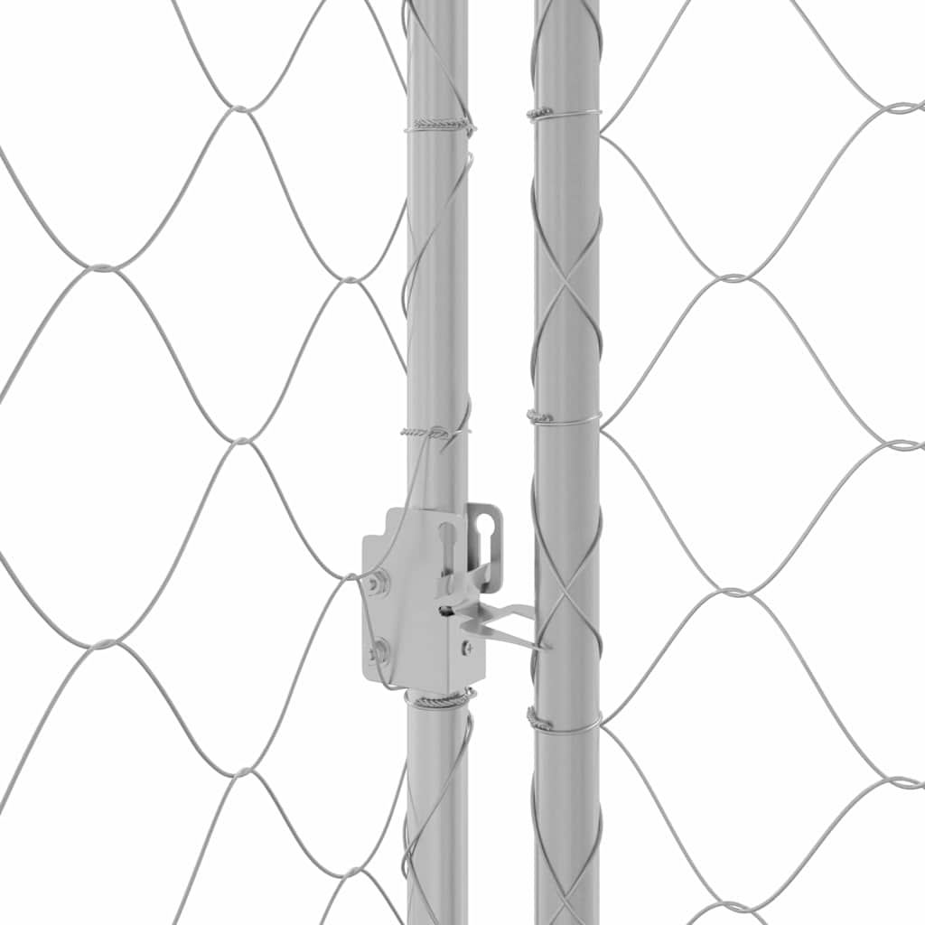 Cage Pour Chien Argenté 600 X 200 X 200 Cm Acier Galvanisé