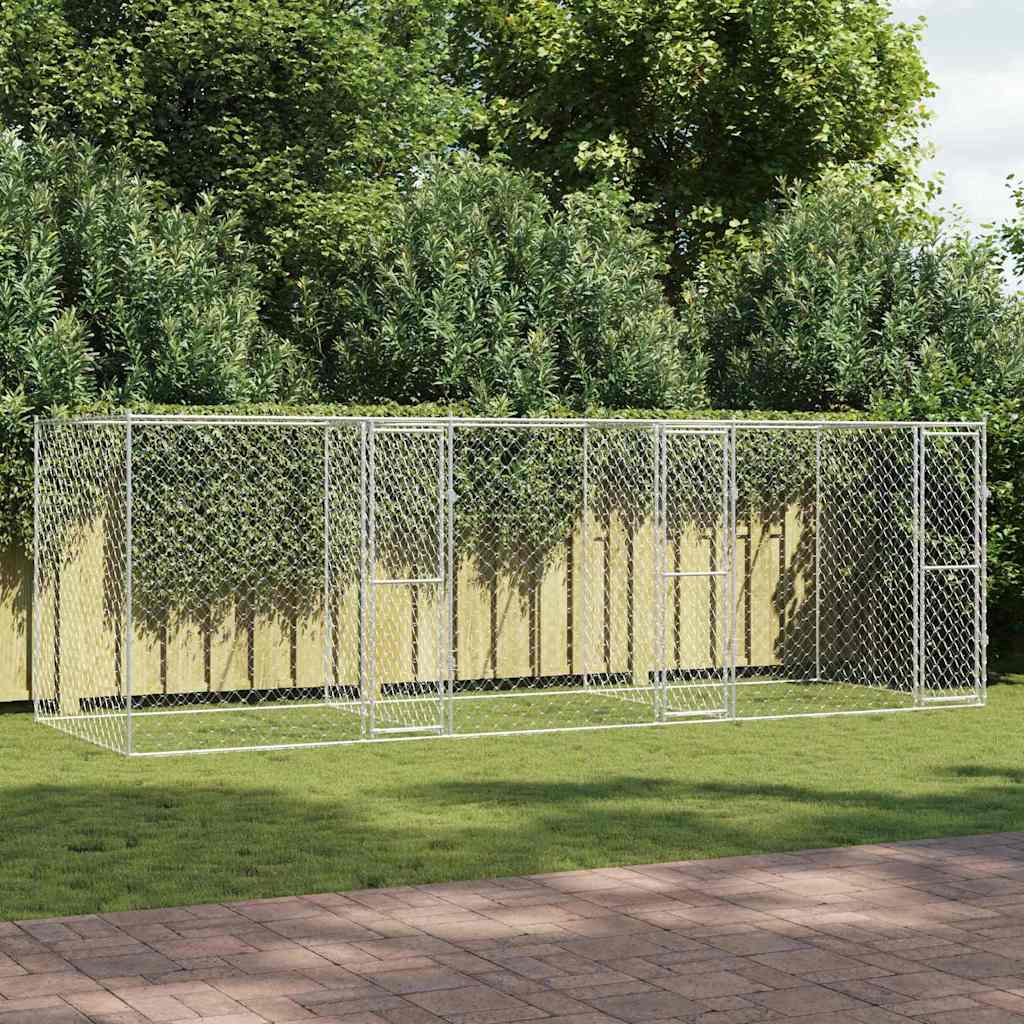Cage Pour Chien Argenté 600 X 200 X 200 Cm Acier Galvanisé
