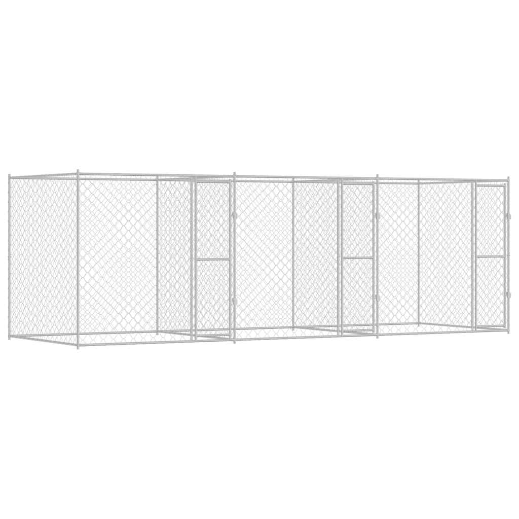 Cage Pour Chien Argenté 600 X 200 X 200 Cm Acier Galvanisé