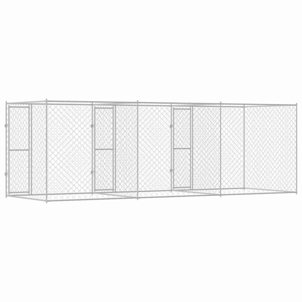 Cage Pour Chien Argenté 600 X 200 X 200 Cm Acier Galvanisé