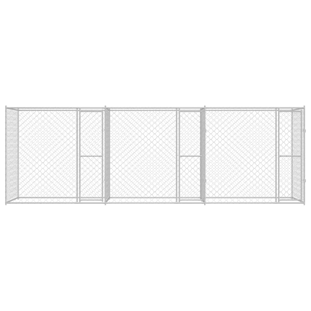 Cage Pour Chien Argenté 600 X 200 X 200 Cm Acier Galvanisé
