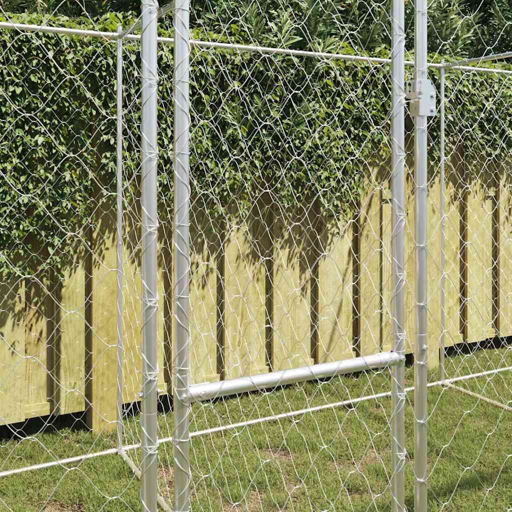 Cage Pour Chien Argenté 800 X 200 X 200 Cm Acier Galvanisé