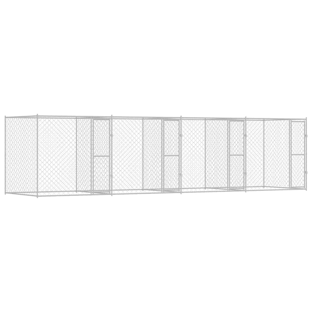 Cage Pour Chien Argenté 800 X 200 X 200 Cm Acier Galvanisé