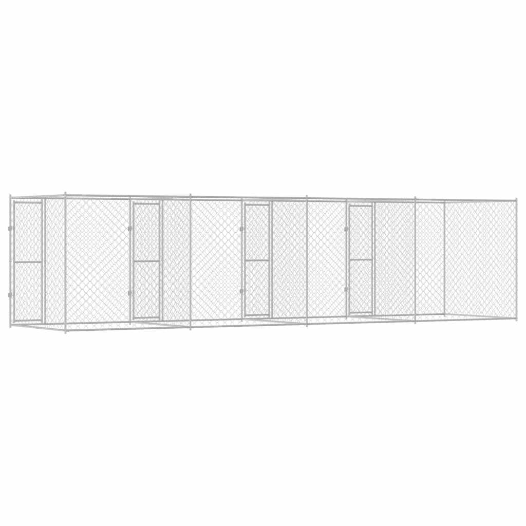 Cage Pour Chien Argenté 800 X 200 X 200 Cm Acier Galvanisé