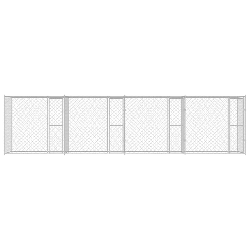 Cage Pour Chien Argenté 800 X 200 X 200 Cm Acier Galvanisé