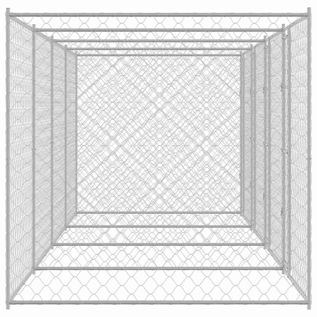 Cage Pour Chien Argenté 800 X 200 X 200 Cm Acier Galvanisé