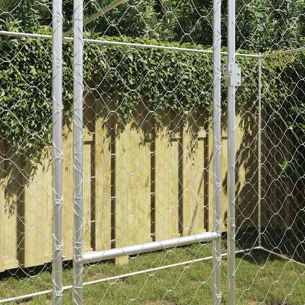 Cage Pour Chien Argenté 400 X 200 X 200 Cm Acier Galvanisé
