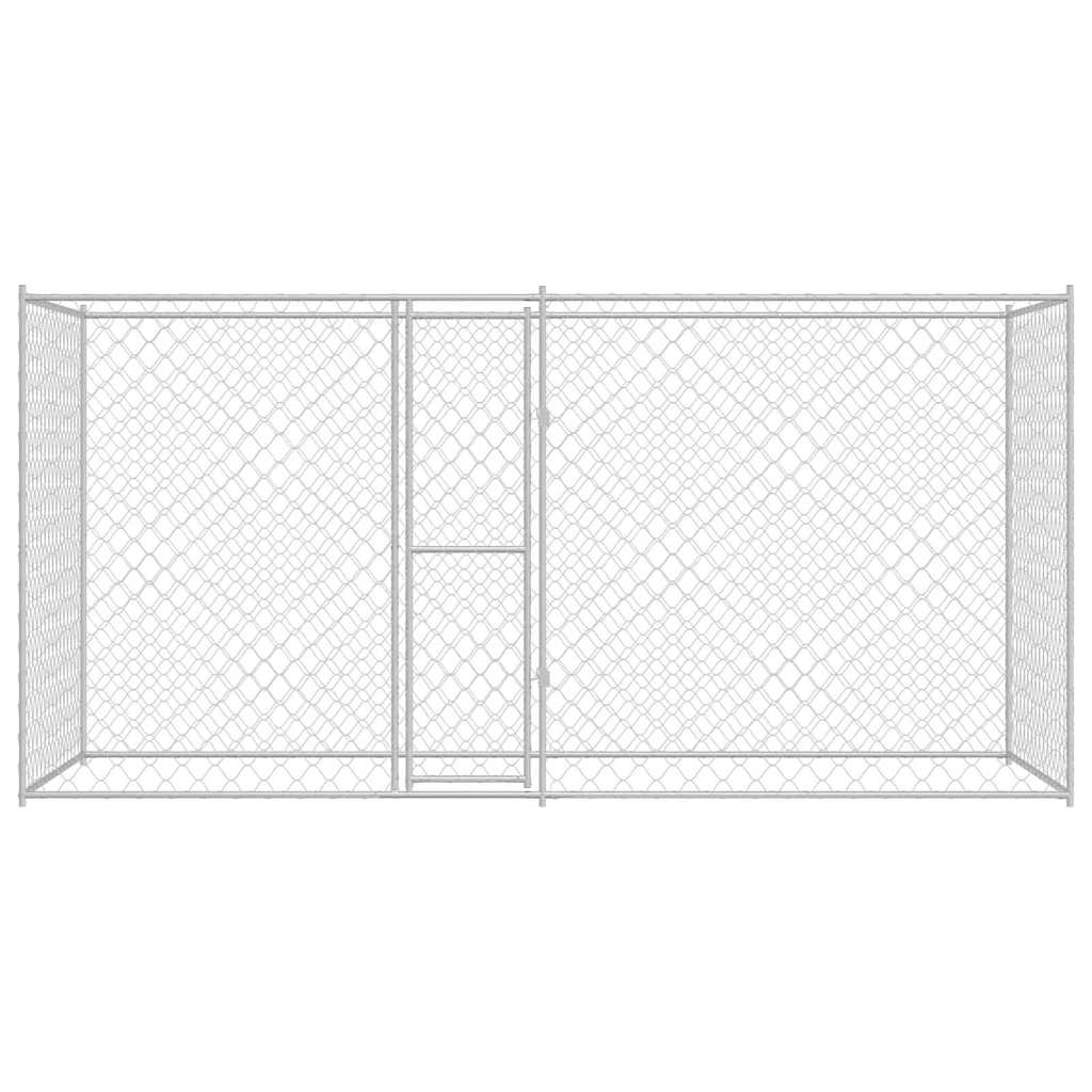 Cage Pour Chien Argenté 400 X 200 X 200 Cm Acier Galvanisé