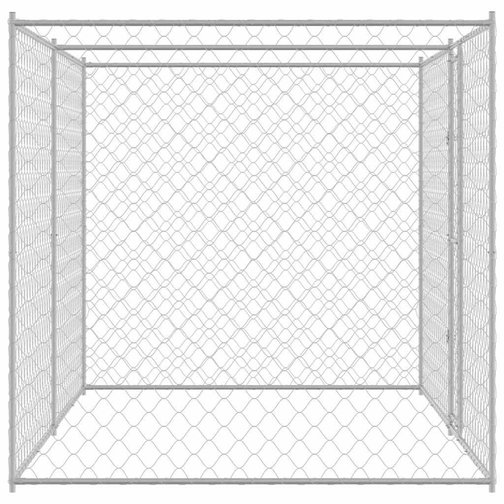 Cage Pour Chien Argenté 400 X 200 X 200 Cm Acier Galvanisé