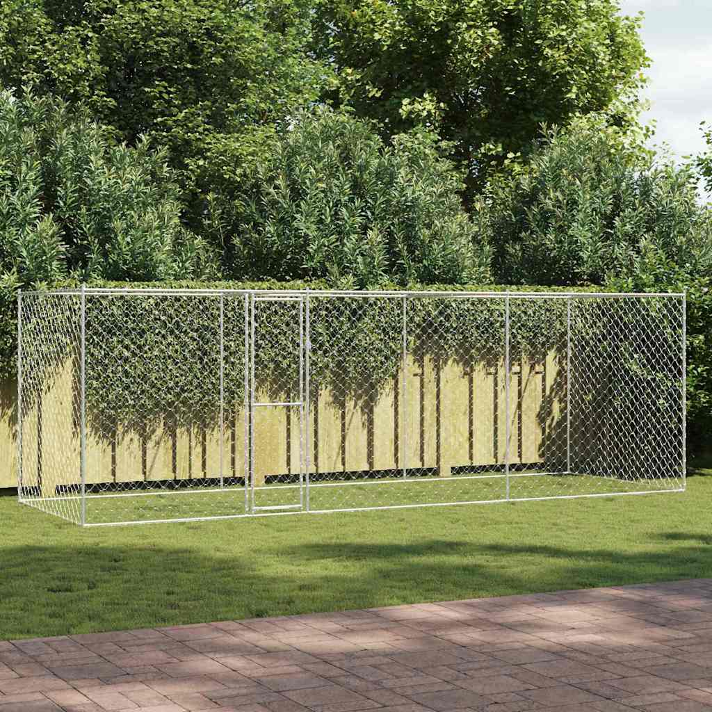 Cage Pour Chien Argenté 600 X 200 X 200 Cm Acier Galvanisé