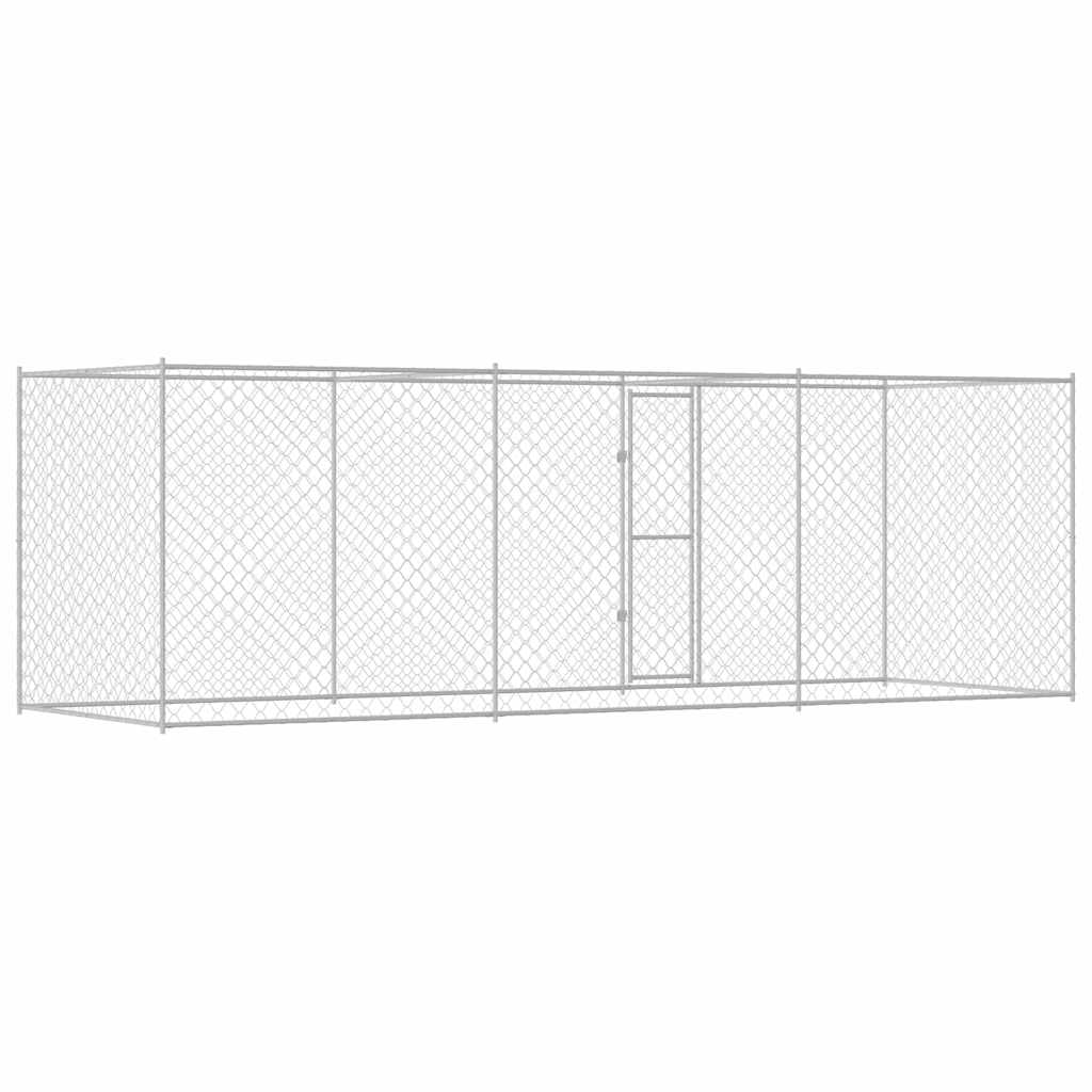 Cage Pour Chien Argenté 600 X 200 X 200 Cm Acier Galvanisé