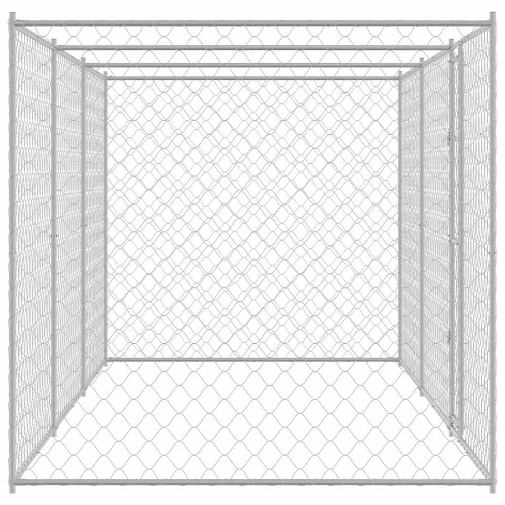 Cage Pour Chien Argenté 600 X 200 X 200 Cm Acier Galvanisé
