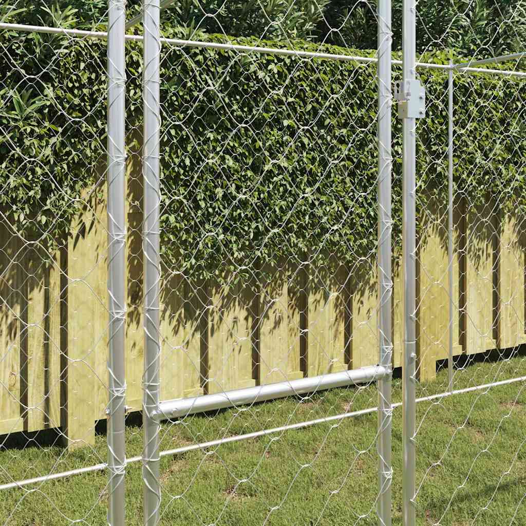 Cage Pour Chien Argenté 800 X 200 X 200 Cm Acier Galvanisé