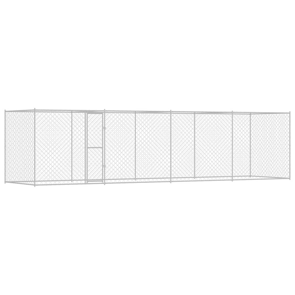 Cage Pour Chien Argenté 800 X 200 X 200 Cm Acier Galvanisé