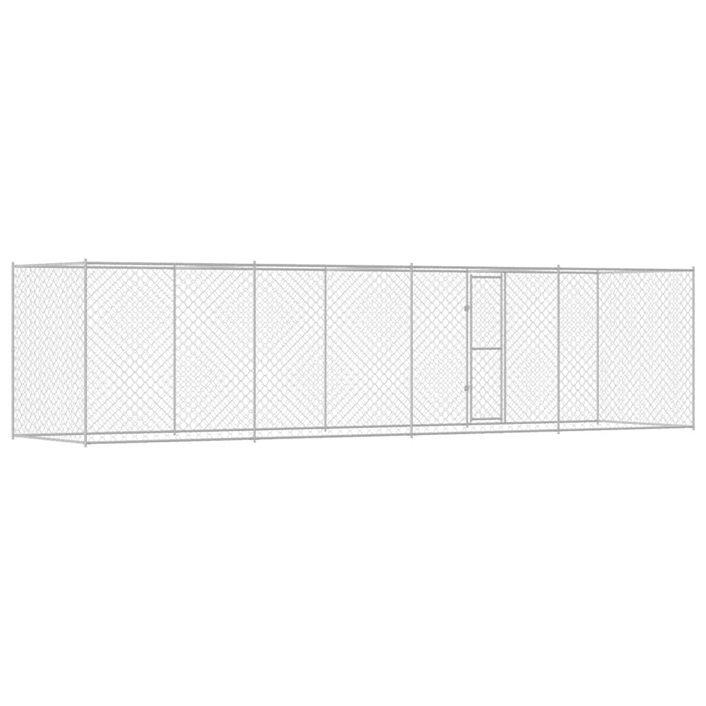 Cage Pour Chien Argenté 800 X 200 X 200 Cm Acier Galvanisé