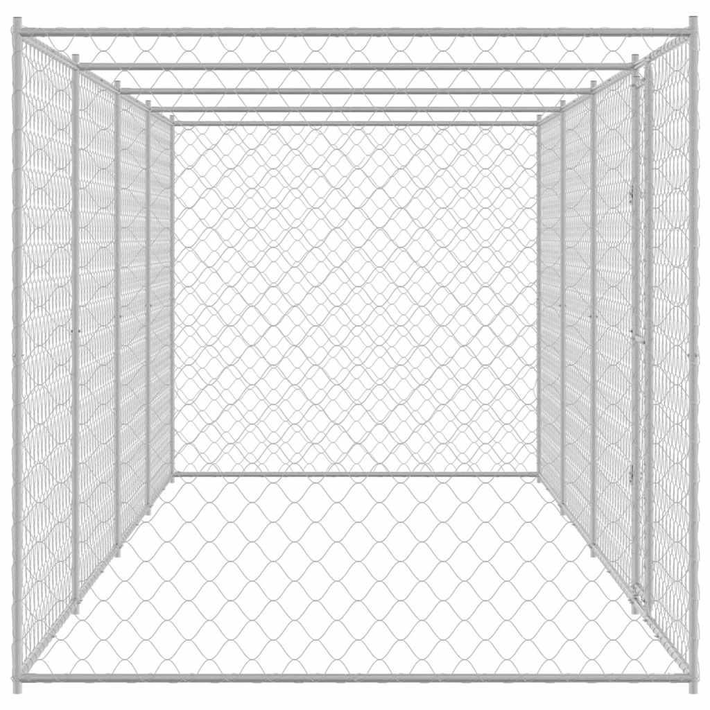Cage Pour Chien Argenté 800 X 200 X 200 Cm Acier Galvanisé