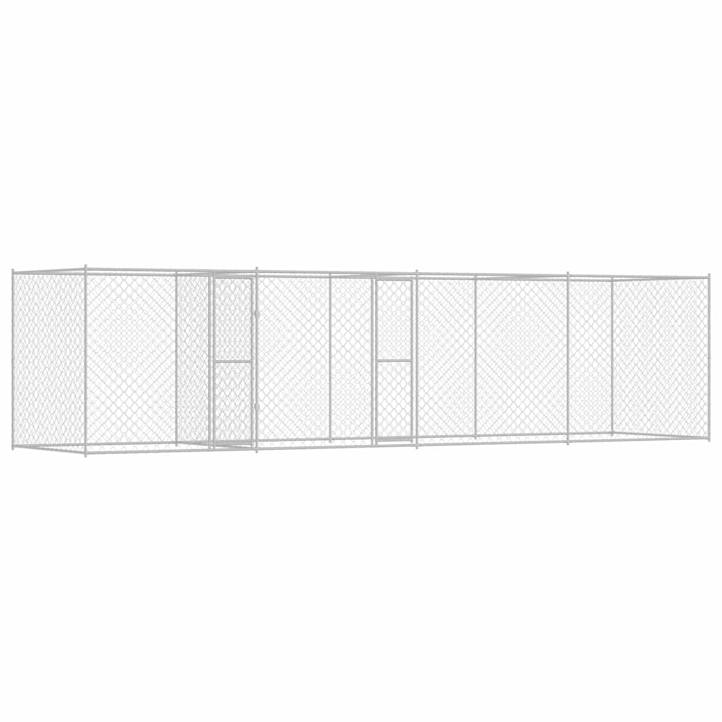 Cage Pour Chien Argenté 600 X 200 X 200 Cm Acier Galvanisé