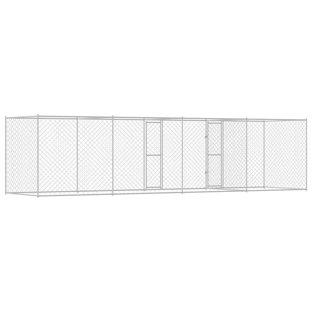 Cage Pour Chien Argenté 600 X 200 X 200 Cm Acier Galvanisé