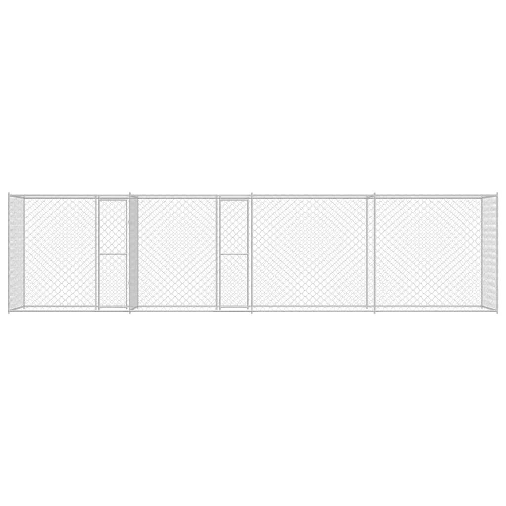 Cage Pour Chien Argenté 600 X 200 X 200 Cm Acier Galvanisé