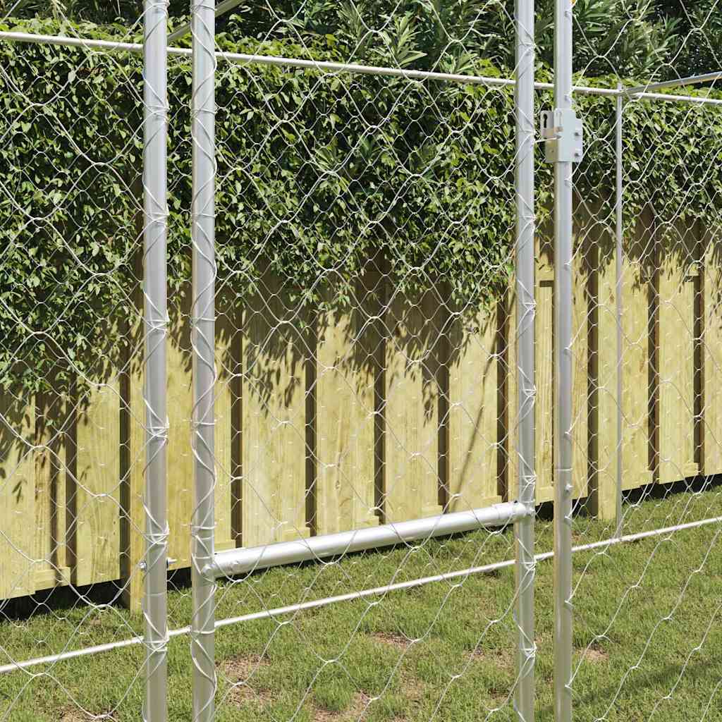 Cage Pour Chien Argenté 800 X 200 X 200 Cm Acier Galvanisé