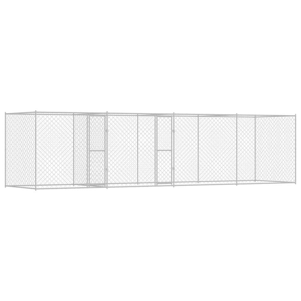 Cage Pour Chien Argenté 800 X 200 X 200 Cm Acier Galvanisé