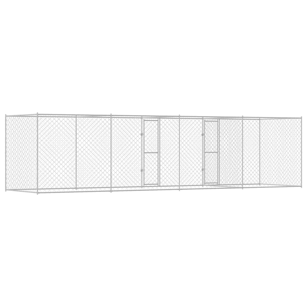 Cage Pour Chien Argenté 800 X 200 X 200 Cm Acier Galvanisé