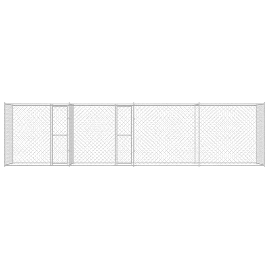 Cage Pour Chien Argenté 800 X 200 X 200 Cm Acier Galvanisé