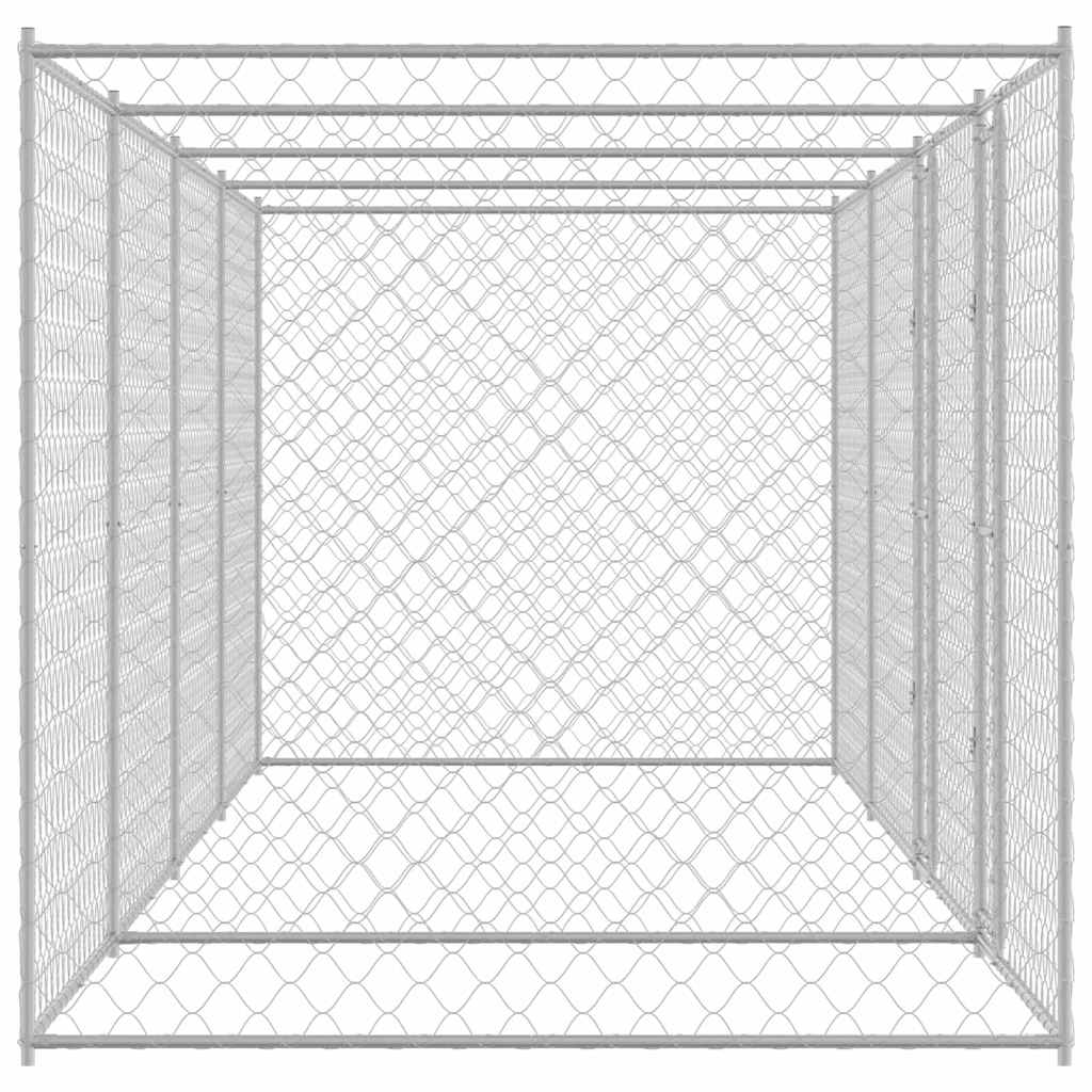 Cage Pour Chien Argenté 800 X 200 X 200 Cm Acier Galvanisé