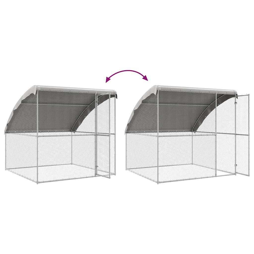 Cage À Poules 2 Pièces Argenté 400 X 200 X 200 Cm