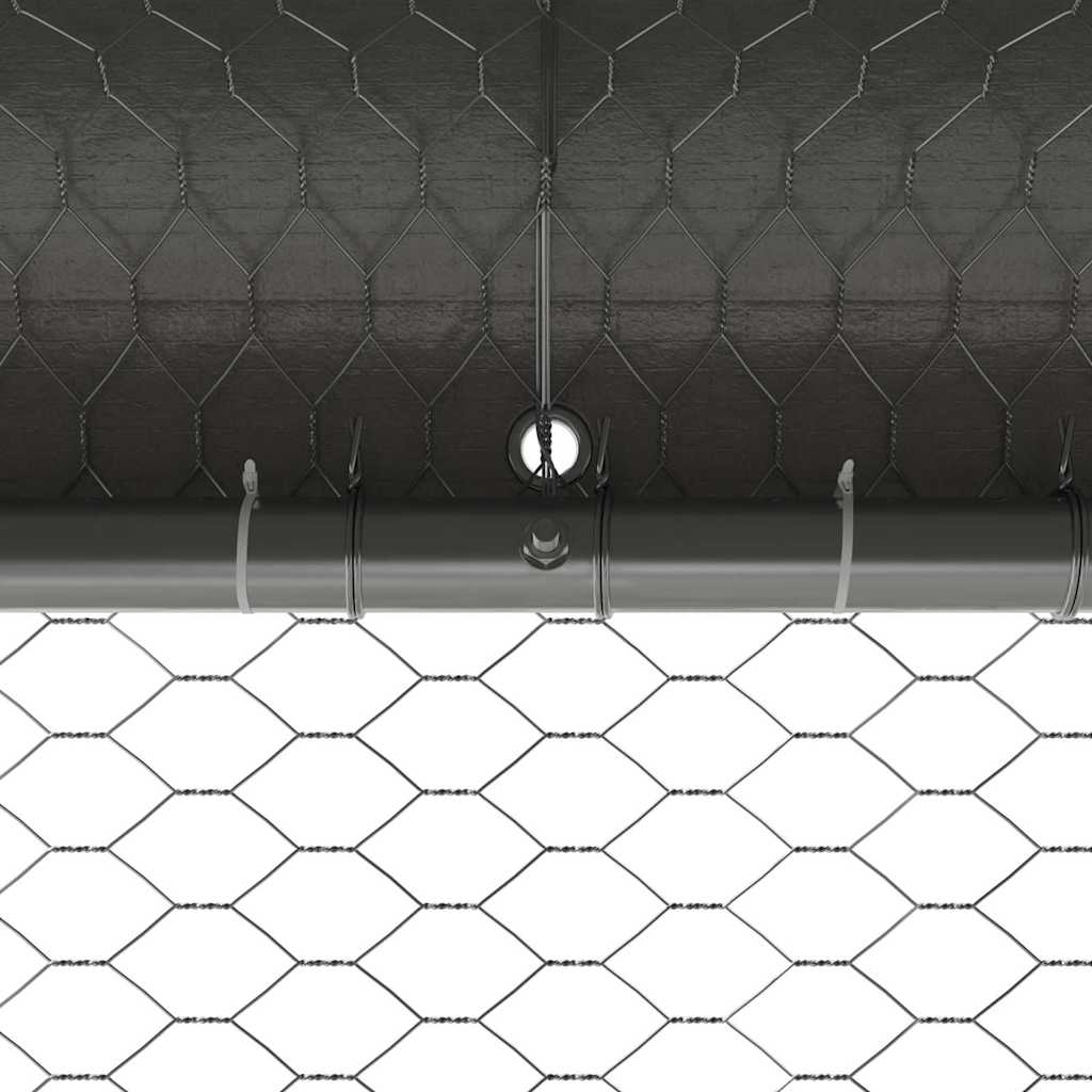 Cage À Poules 2 Pc Argenté 400 X 200 X 200 Cm Acier Et Pe