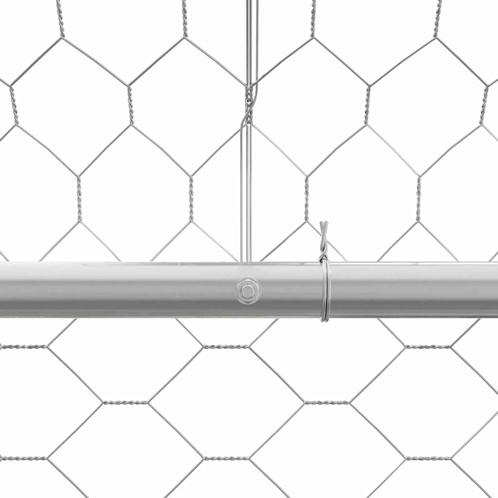 Kennel Pour Chiens 2 Pc Argenté 4 X 2 X 2 M Acier Galvanisé