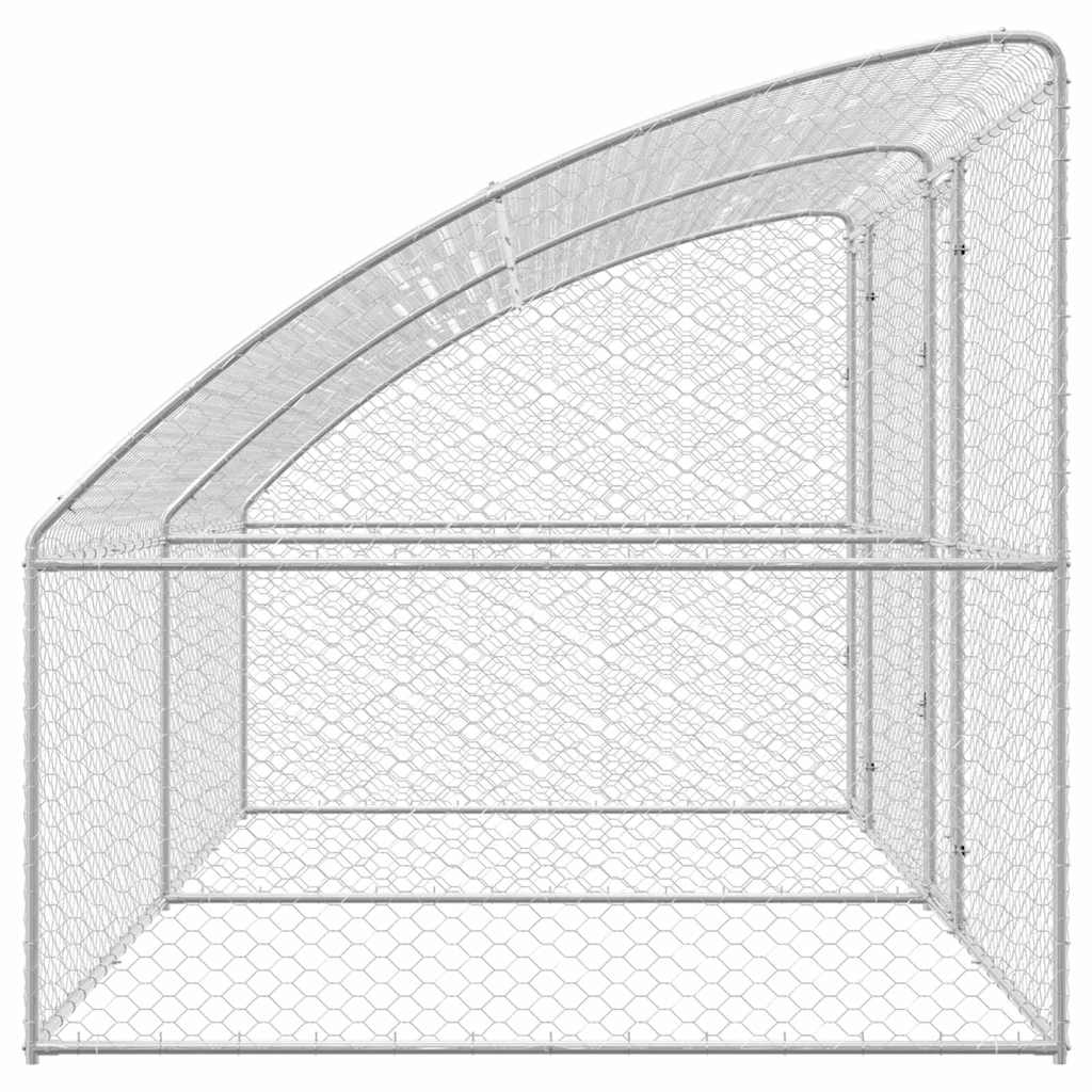 Kennel Pour Chiens 2 Pc Argenté 4 X 2 X 2 M Acier Galvanisé