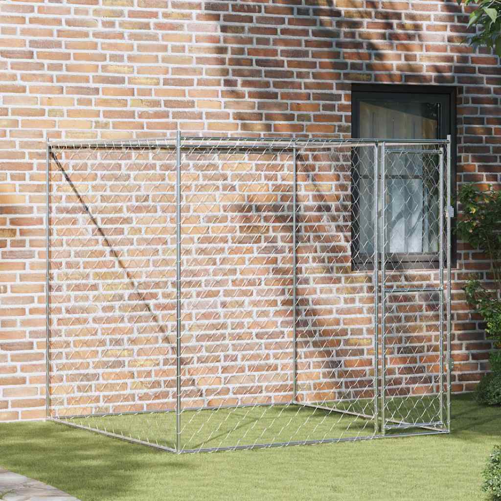 Cage Pour Chien Argenté 200 X 200 X 200 Cm Acier Galvanisé