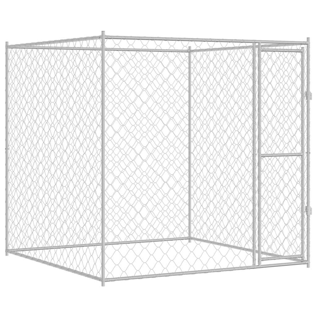 Cage Pour Chien Argenté 200 X 200 X 200 Cm Acier Galvanisé