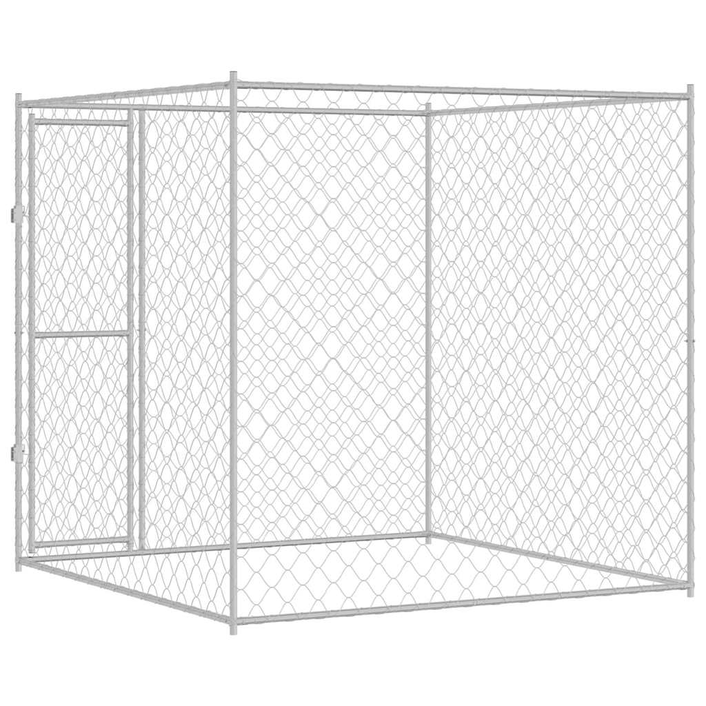 Cage Pour Chien Argenté 200 X 200 X 200 Cm Acier Galvanisé