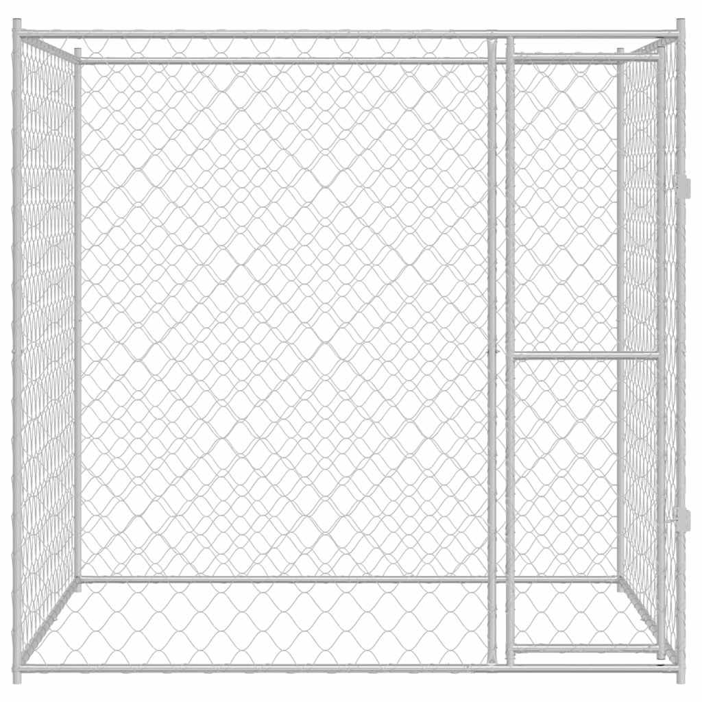 Cage Pour Chien Argenté 200 X 200 X 200 Cm Acier Galvanisé