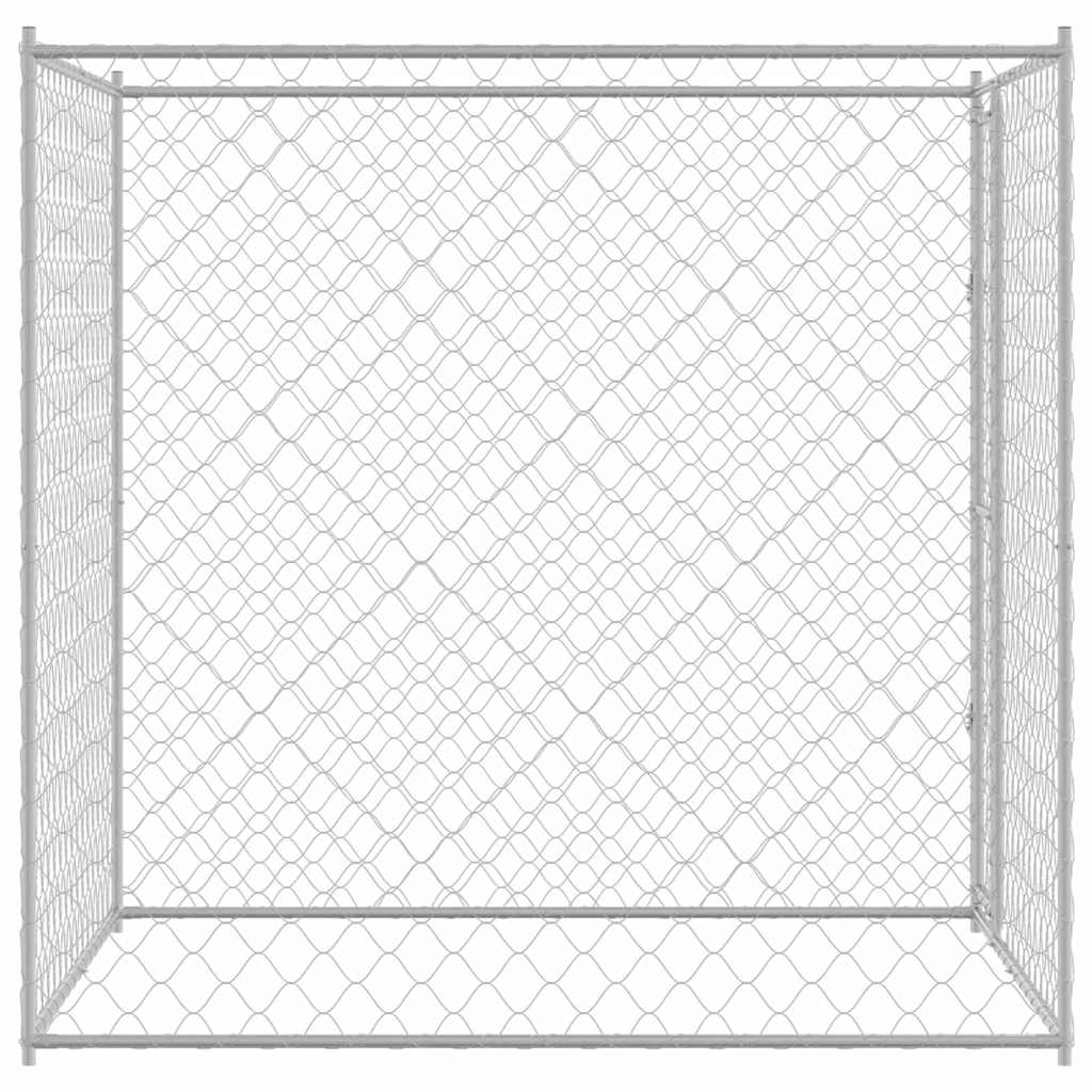Cage Pour Chien Argenté 200 X 200 X 200 Cm Acier Galvanisé
