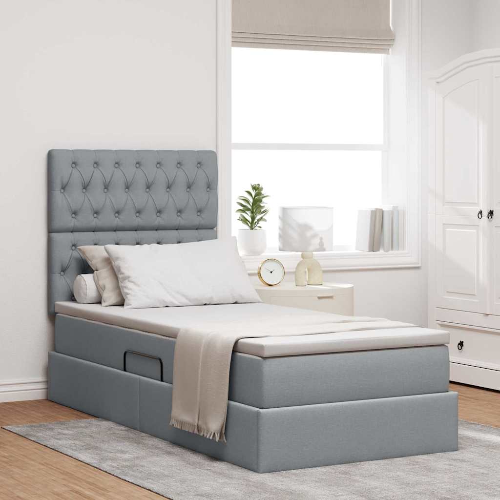 Lit De Rangement Led Avec Matelas Tissu