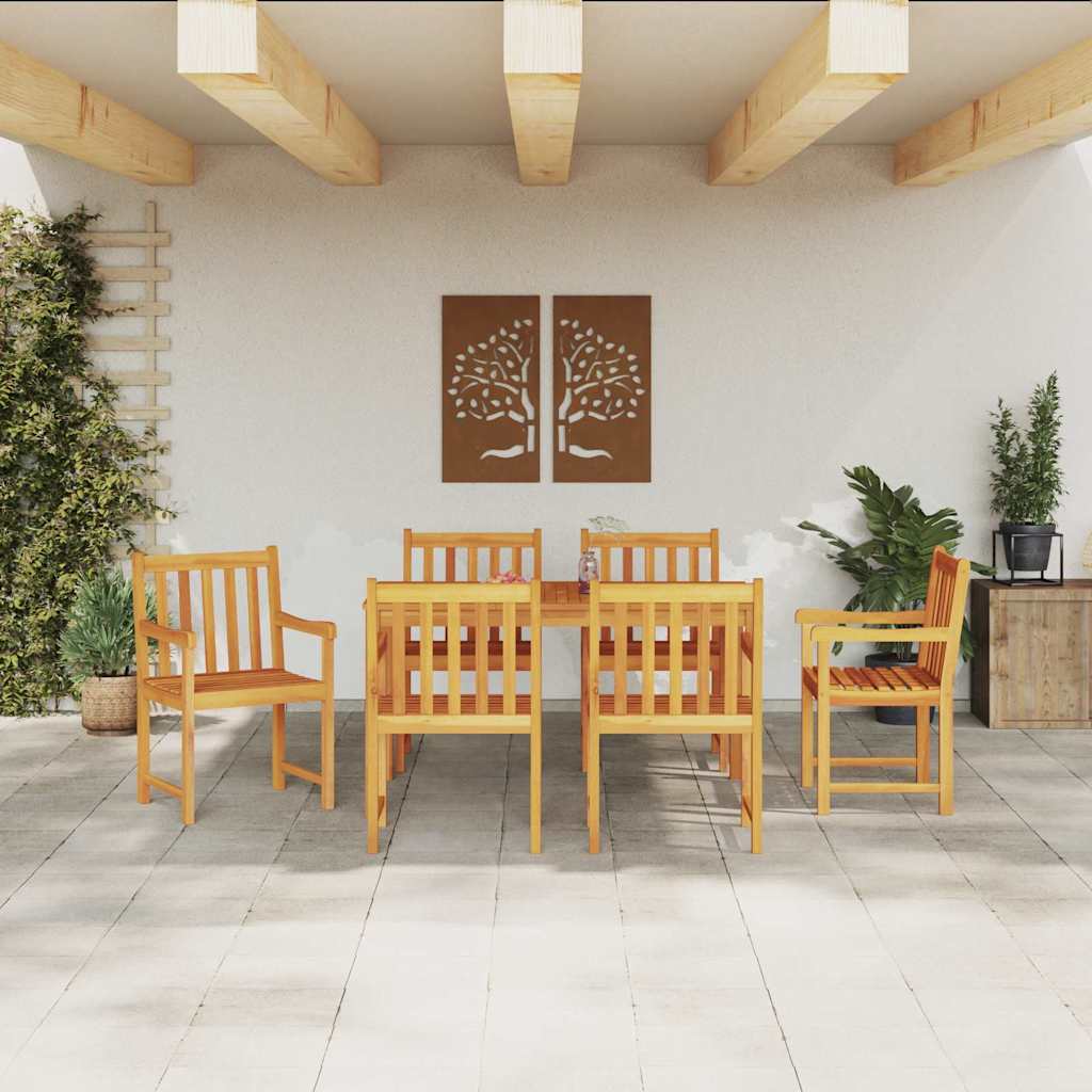 Ensemble De Salle À Manger Pour Jardin 7 Pc Marron