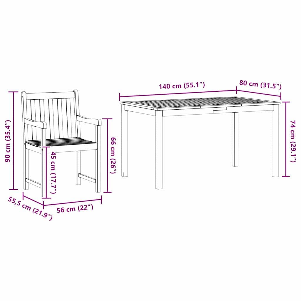Ensemble De Salle À Manger Pour Jardin 7 Pc Marron
